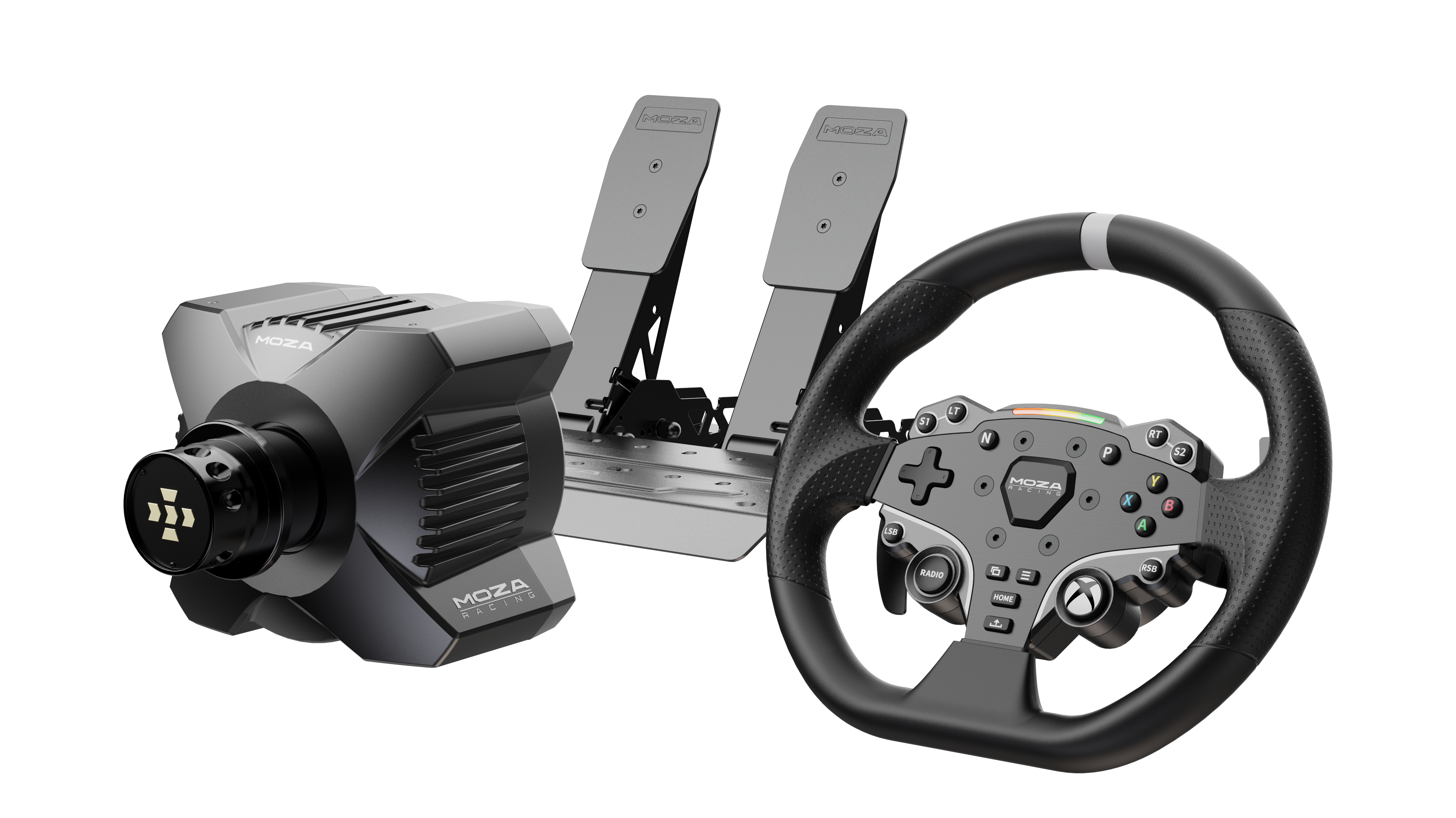 BUNDLE MOZA R3  (R3 Base, ES Wheel, SR-P Lite Two Pedals, Table clamp) for XBOX and PC