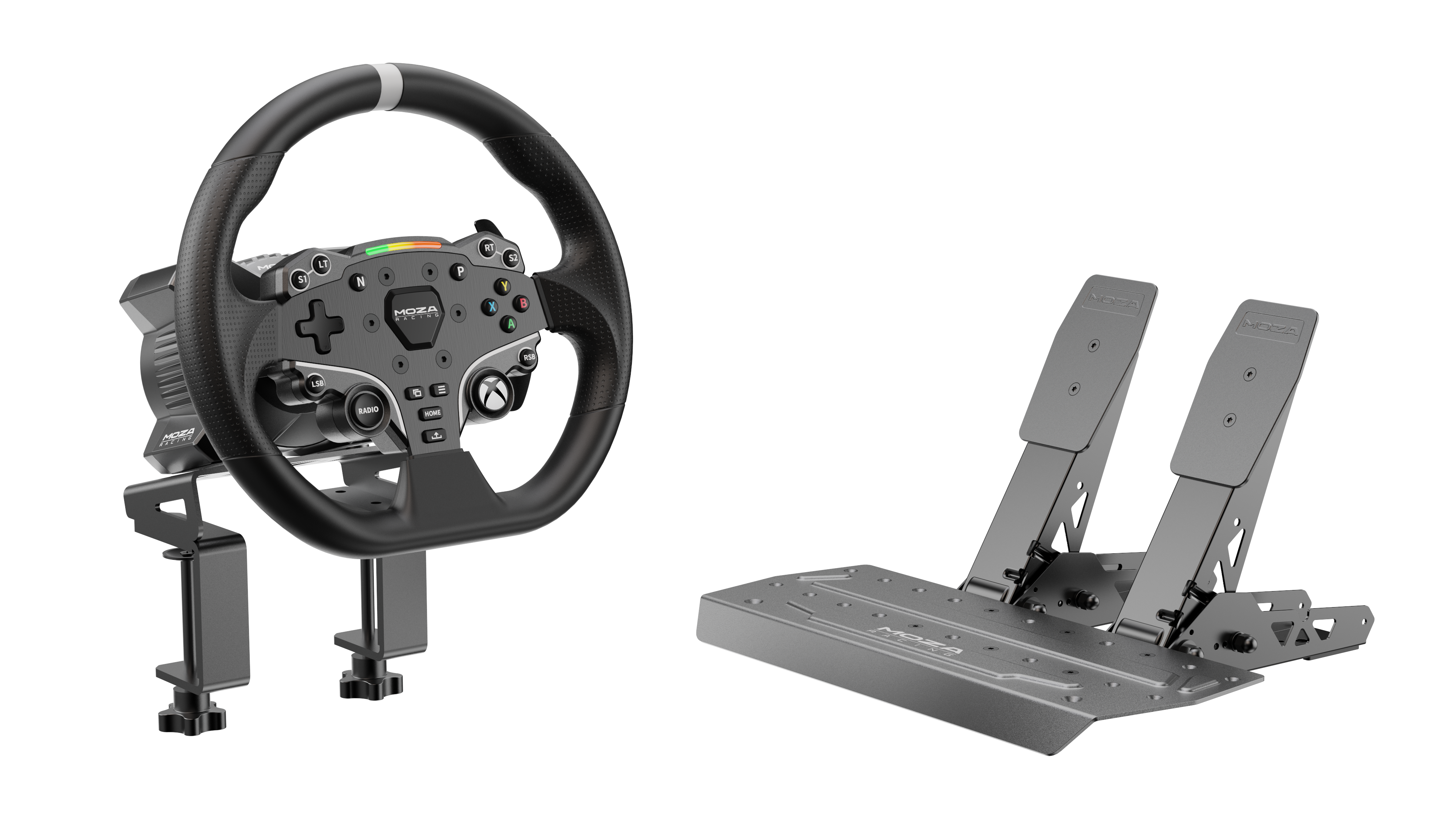 BUNDLE MOZA R3  (R3 Base, ES Wheel, SR-P Lite Two Pedals, Table clamp) for XBOX and PC